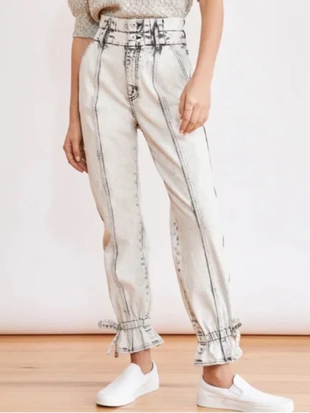 Something Navy Ankle Ties High-Rise Jeans🎱
